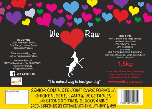 Senior Complete Joint Care Formula: Chicken, Beef, Lamb & Vegetables with Chondroitin & Glucosamine