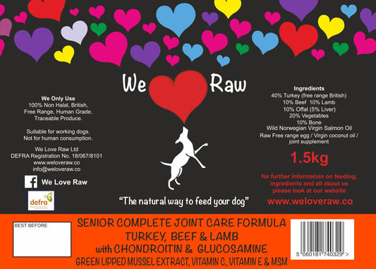 Senior Complete Joint Care Formula: Turkey, Beef, Lamb & Vegetables with Chondroitin & Glucosamine